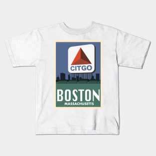 Boston Travel Poster 5 Kids T-Shirt